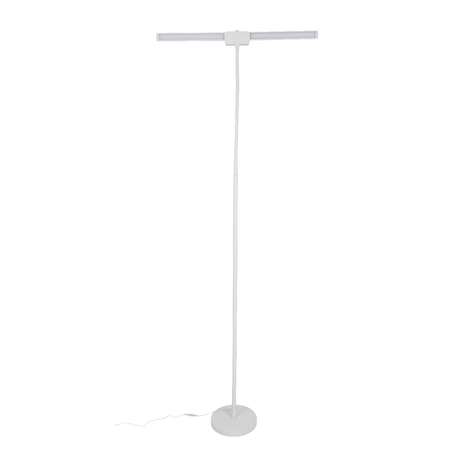 LED-Stehlampe- und Schreibtischlampe, Doppelkopf, in Weiß, dimmbar, 5 Farbtemperaturstufen, 18 W, 1100 lm, voll verstellbare Monitor-/Tischlampe mit kontaktlosem Ein-/Ausschalt-Sensor