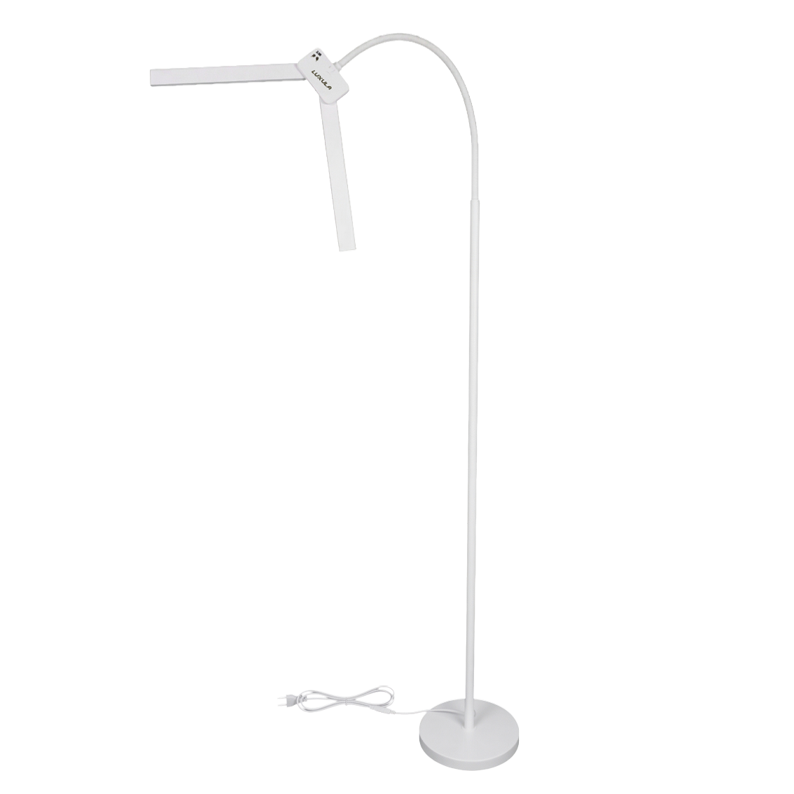 LED-Stehlampe- und Schreibtischlampe, Doppelkopf, in Weiß, dimmbar, 5 Farbtemperaturstufen, 18 W, 1100 lm, voll verstellbare Monitor-/Tischlampe mit kontaktlosem Ein-/Ausschalt-Sensor