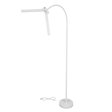 LED-Stehlampe- und Schreibtischlampe, Doppelkopf, in Weiß, dimmbar, 5 Farbtemperaturstufen, 18 W, 1100 lm, voll verstellbare Monitor-/Tischlampe mit kontaktlosem Ein-/Ausschalt-Sensor
