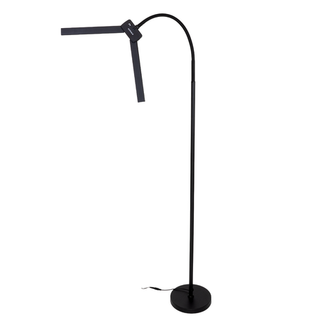 LED-Stehlampe- und Schreibtischlampe, Doppelkopf, in Schwarz, dimmbar, 5 Farbtemperaturstufen, 18 W, 1100 lm, voll verstellbare Monitor-/Tischlampe mit kontaktlosem Ein-/Ausschalt-Sensor.