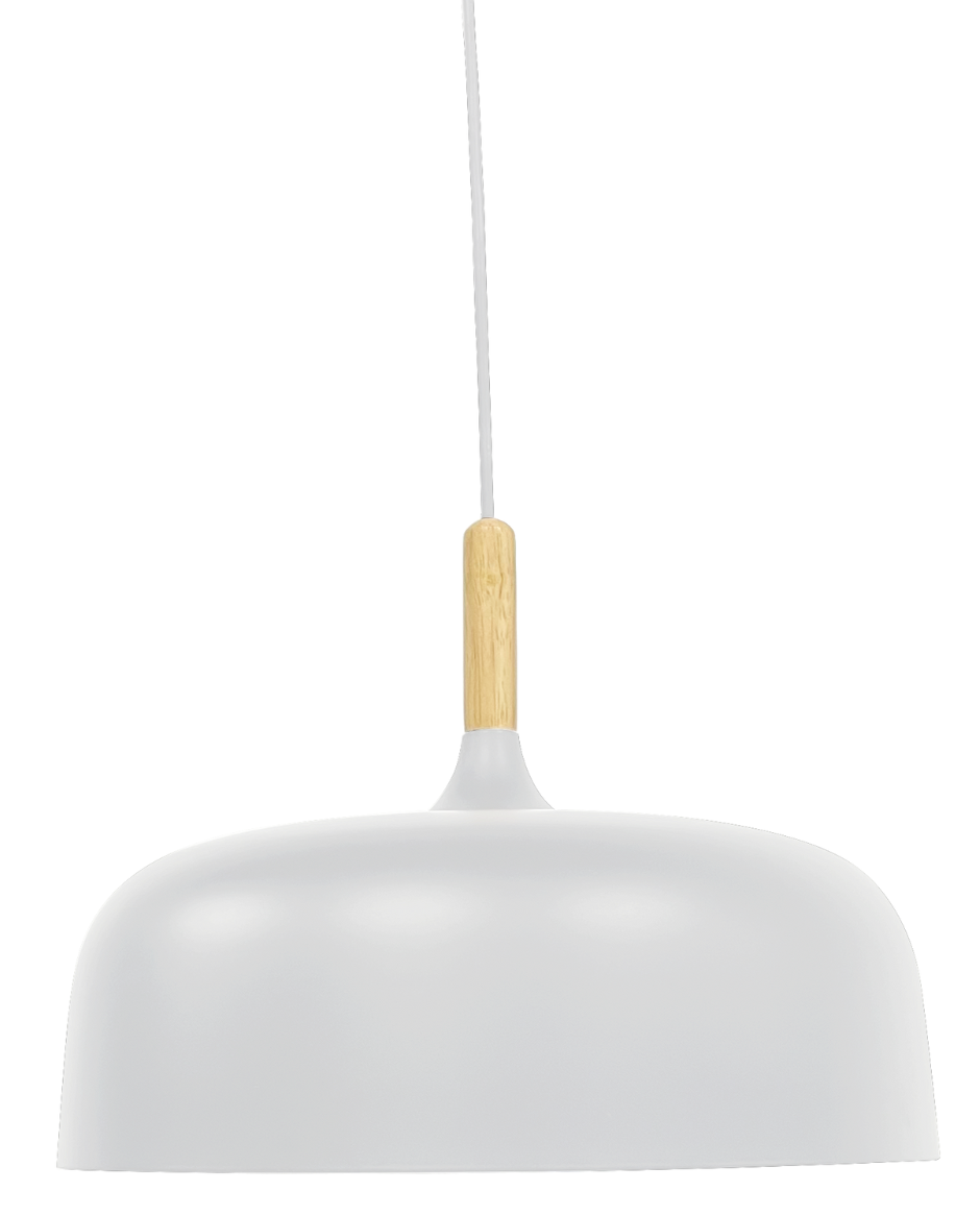 Moderne LED-Hängeleuchte in weiß, runde Form, aus Eisen, E27-Fassung, IP20, Ø30 cm