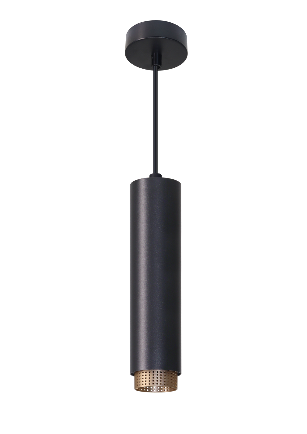 LED-Pendelleuchte, schwarz/gold, aus Aluminium, 1-flammig, GU10-Fassung, IP20