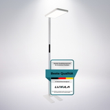 LED Büro-Stehleuchte, Up/Down, in Weiß, 100 W, 7000 lm, 4000 K (neutralweiß), UGR<16, CRI98, dimmbar, RG0, Bridgelux LED, Arbeitsplatzleuchte
