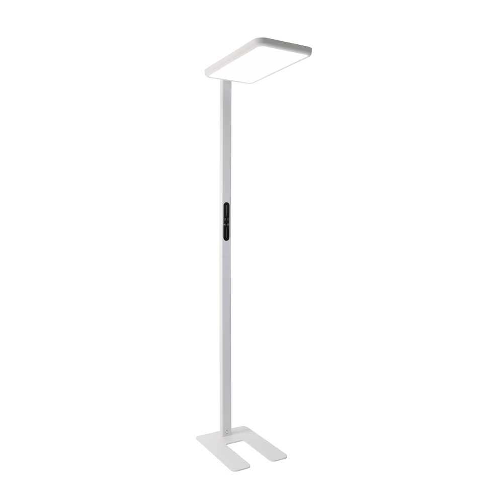 LED Büro-Stehleuchte, Up/Down, in Weiß, 100 W, 7000 lm, 4000 K (neutralweiß), UGR<16, CRI98, dimmbar, RG0, Bridgelux LED, Arbeitsplatzleuchte