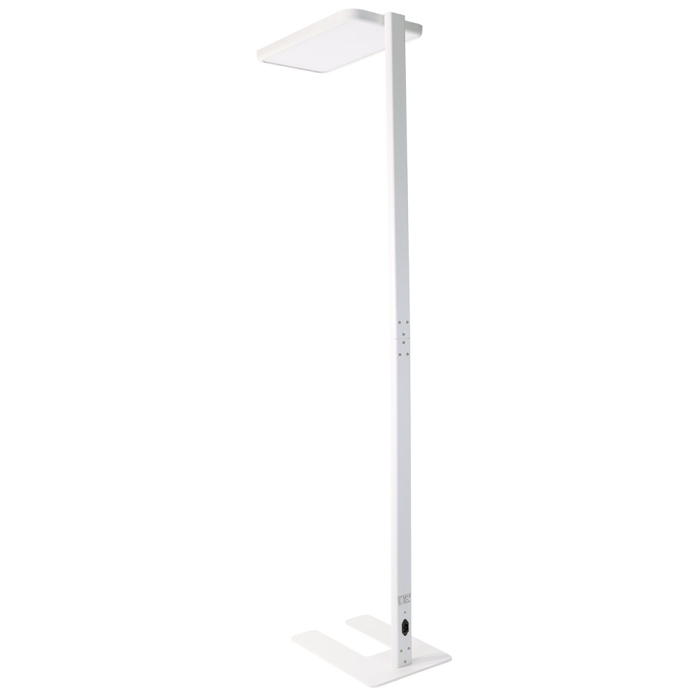 LED Büro-Stehleuchte, Up/Down, in Weiß, 100 W, 7000 lm, 4000 K (neutralweiß), UGR<16, CRI98, dimmbar, RG0, Bridgelux LED, Arbeitsplatzleuchte
