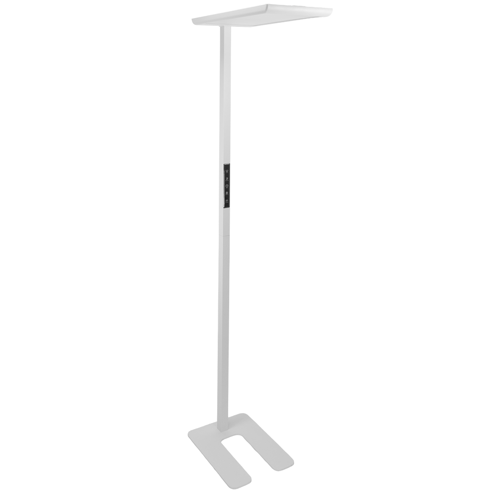 2er Pack LED Büro-Stehleuchte, Up/Down, weiß, 100 W, 7000 lm, 4000 K (neutralweiß), UGR<16, CRI98, dimmbar, RG0, Bridgelux LED, Arbeitsplatzleuchte