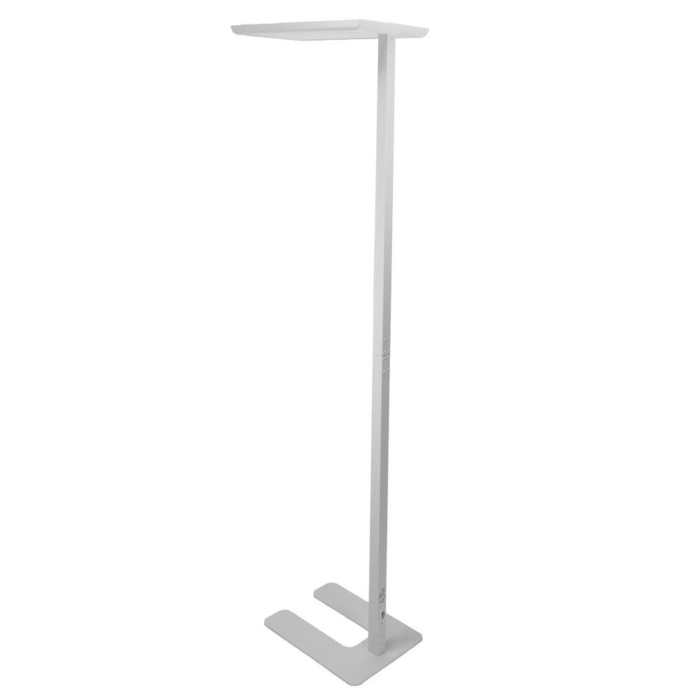 2er Pack LED Büro-Stehleuchte, Up/Down, weiß, 100 W, 7000 lm, 4000 K (neutralweiß), UGR<16, CRI98, dimmbar, RG0, Bridgelux LED, Arbeitsplatzleuchte