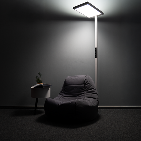 LED Büro-Stehleuchte, Up/Down, in Weiß, 100 W, 7000 lm, 4000 K (neutralweiß), UGR<16, CRI98, dimmbar, RG0, Bridgelux LED, Arbeitsplatzleuchte