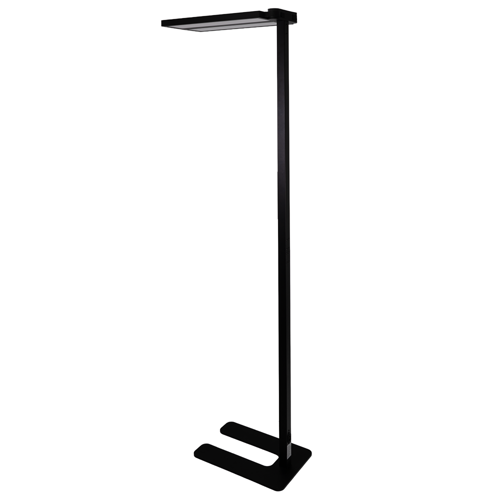 LED Büro-Stehleuchte DUO Line, Up/Down, in Schwarz, 120 W, 8500 lm, 4000 K (neutralweiß), UGR<16, CRI98, dimmbar, RG0, Bridgelux LED, Arbeitsplatzleuchte