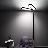LED Büro-Stehleuchte DUO Line, Up/Down, in Schwarz, 120 W, 8500 lm, 4000 K (neutralweiß), UGR<16, CRI98, dimmbar, RG0, Bridgelux LED, Arbeitsplatzleuchte