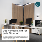 LED Büro-Stehleuchte DUO Line, Up/Down, in Schwarz, 120 W, 8500 lm, 4000 K (neutralweiß), UGR<16, CRI98, dimmbar, RG0, Bridgelux LED, Arbeitsplatzleuchte
