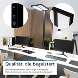 LED Büro-Stehleuchte DUO Line, Up/Down, in Schwarz, 120 W, 8500 lm, 4000 K (neutralweiß), UGR<16, CRI98, dimmbar, RG0, Bridgelux LED, Arbeitsplatzleuchte