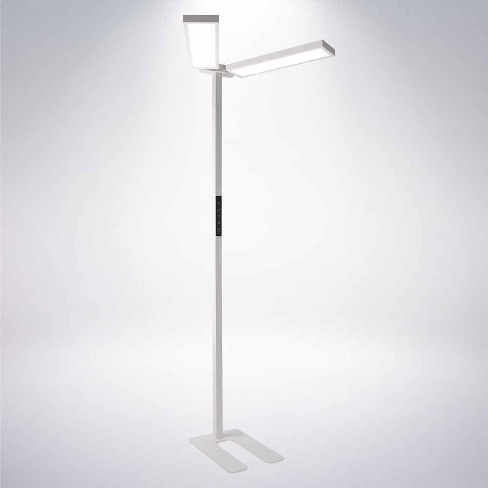 LED Büro-Stehleuchte DUO Line, Up/Down, in Weiß, 120 W, 8500 lm, 4000 K (neutralweiß), UGR<16, CRI98, dimmbar, RG0, Bridgelux LED, Arbeitsplatzleuchte