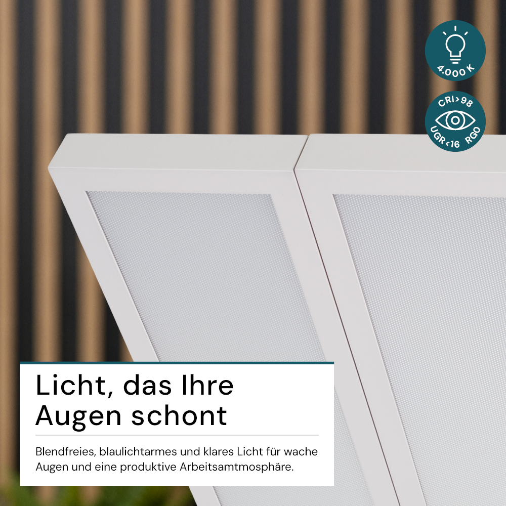 LED Büro-Stehleuchte DUO Line, Up/Down, in Weiß, 120 W, 8500 lm, 4000 K (neutralweiß), UGR<16, CRI98, dimmbar, RG0, Bridgelux LED, Arbeitsplatzleuchte