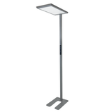 LED Büro-Stehleuchte, Up/Down, in Grau, 100 W, 7000 lm, 4000 K (neutralweiß), UGR<16, CRI98, dimmbar, RG0, Bridgelux LED, Arbeitsplatzleuchte.
