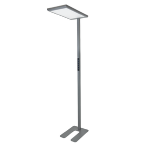 LED Büro-Stehleuchte, Up/Down, in Grau, 100 W, 7000 lm, 4000 K (neutralweiß), UGR<16, CRI98, dimmbar, RG0, Bridgelux LED, Arbeitsplatzleuchte.