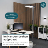 LED Büro-Stehleuchte, Up/Down, in Grau, 100 W, 7000 lm, 4000 K (neutralweiß), UGR<16, CRI98, dimmbar, RG0, Bridgelux LED, Arbeitsplatzleuchte.