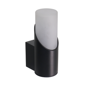 Moderne Wandleuchte, Innen/Außen, schwarz, GU10 Fassung, IP54, Aluminium.