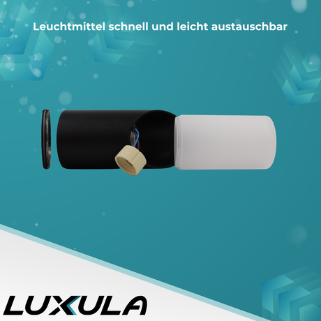 4er-Pack Moderne Wandleuchte, Innen/Außen, schwarz, GU10 Fassung, IP54, Aluminium.