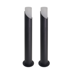2er-Pack Moderne Wegeleuchte, schwarz, GU10 Fassung, IP54, Aluminium, mit Erdspieß, Höhe 52 cm.