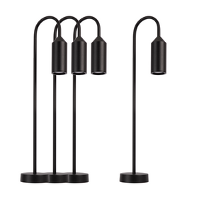 4er-Pack Schöne Wegeleuchte, schwarz, GU10 Fassung, IP54, Aluminium, mit Erdspieß, Höhe 60 cm.