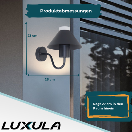 2er-Pack Stillvolle Wandleuchte, Innen/Außen, schwarz, GU10 Fassung, IP54, Aluminium.