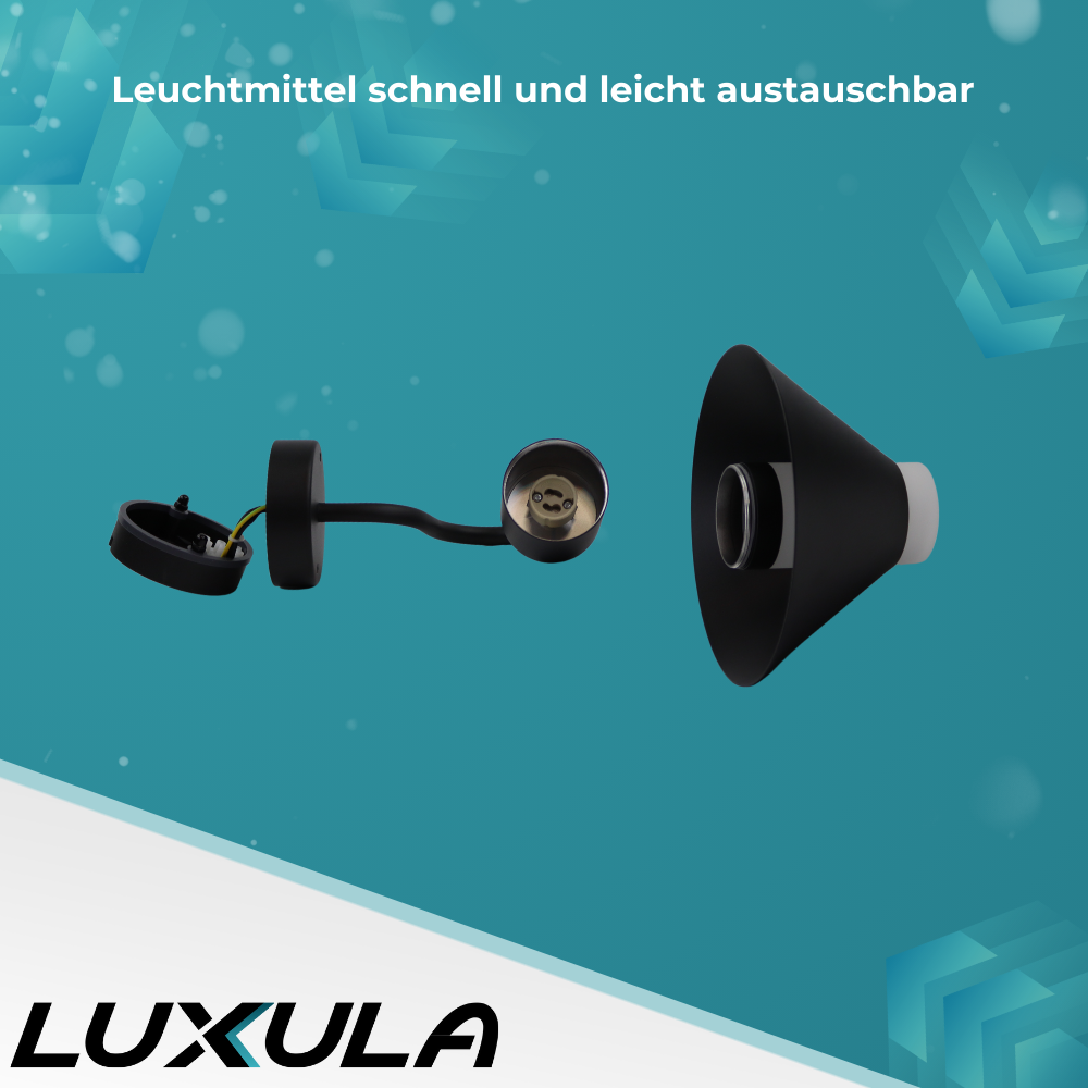 4er-Pack Stillvolle Wandleuchte, Innen/Außen, schwarz, GU10 Fassung, IP54, Aluminium