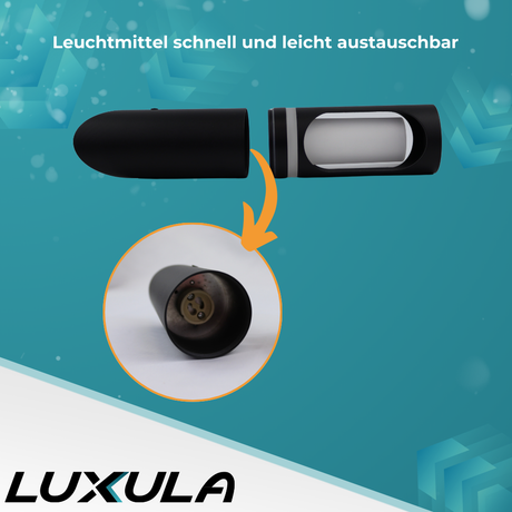 4er-Pack Zeitlose Wandleuchte, Innen/Außen, schwarz, GU10 Fassung, IP44, Aluminium.
