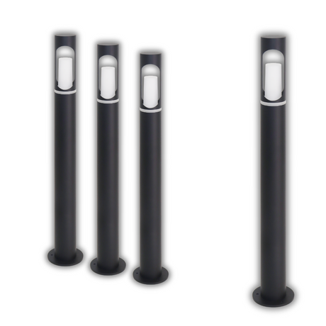 4er-Pack Zeitlose Wegeleuchte, schwarz, GU10 Fassung, IP44, Aluminium, mit Erdspieß, Höhe 60 cm