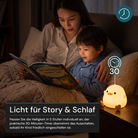 LED-Nachtlicht Küken, 1,7 W, 70 lm, 3000 K, 5-Stufen-Dimmfunktion, 30-Minuten-Timer.