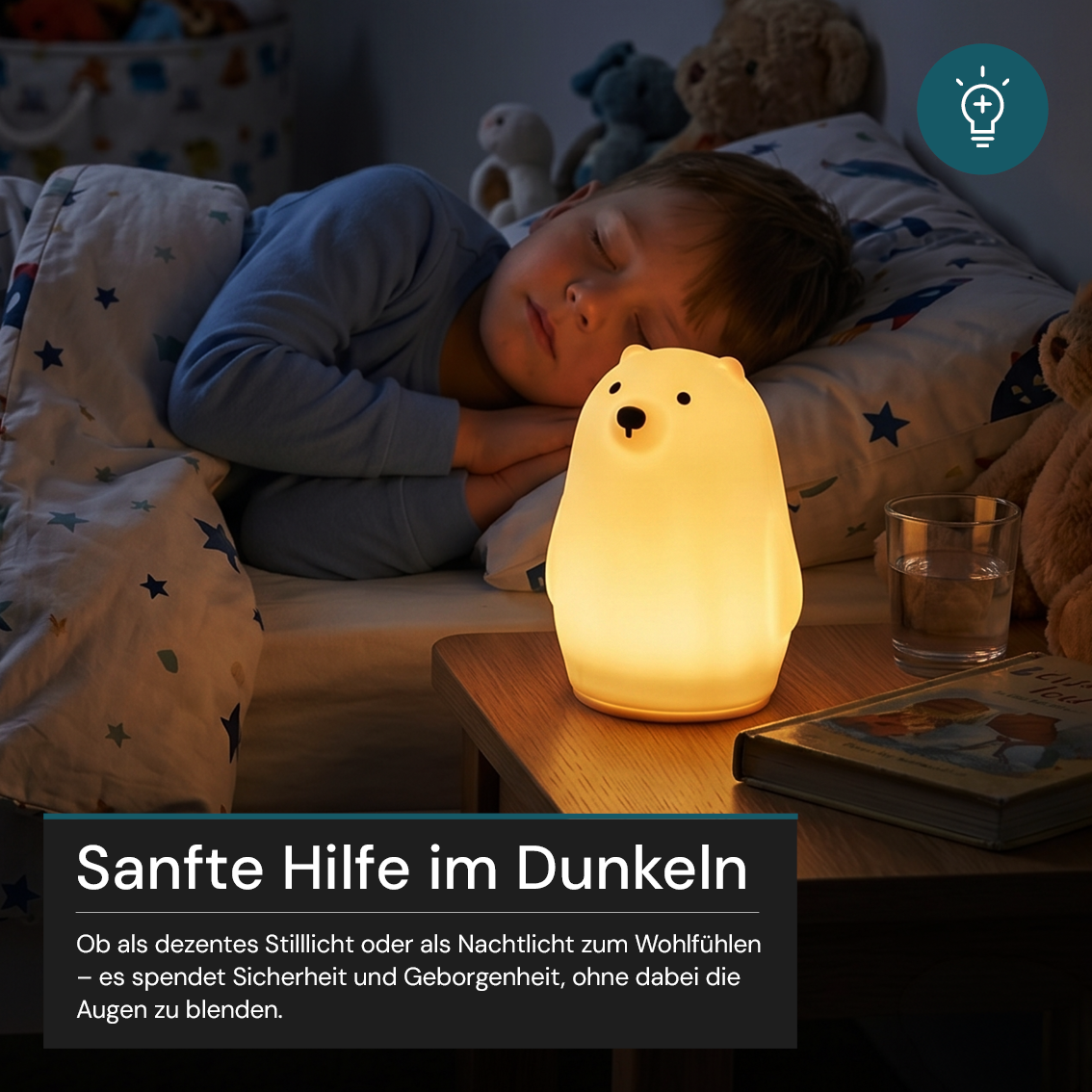 LED Nachtlicht Eisbär 1,7 W, 70 lm, 3000 K, 5-Stufen-Dimmfunktion, 30-Minuten-Timer