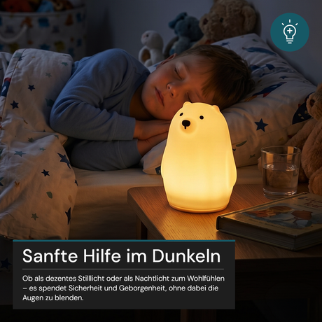 LED Nachtlicht Eisbär 1,7 W, 70 lm, 3000 K, 5-Stufen-Dimmfunktion, 30-Minuten-Timer