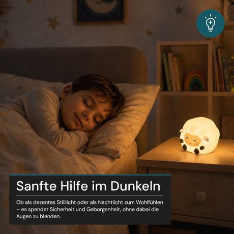 LED Nachtlicht Schaf, 1,7 W, 70 lm, 3000 K, 5-Stufen-Dimmfunktion, 30-Minuten-Timer