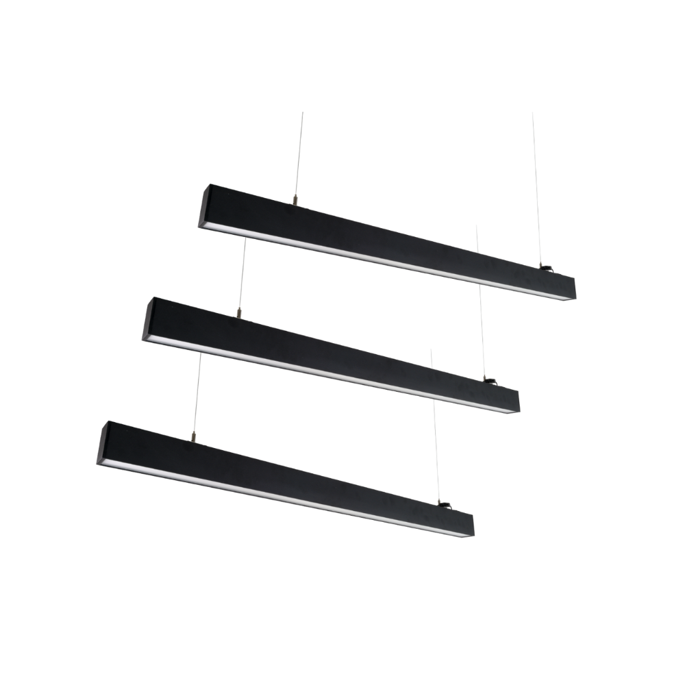 3er-Pack LED Büro-/Tresenleuchte Up&Down, schwarz, 120 cm, 30 W, 3600 lm, UGR<19, 3000-6500 K (CCT), LIFUD Netzteil, erweiterbar, Aluminium