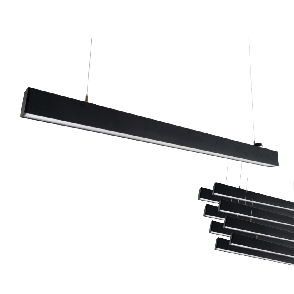 9er-Pack LED Büro-/Tresenleuchte Up&Down, schwarz, 120 cm, 30 W, 3600 lm, UGR<19, 3000-6500 K (CCT), LIFUD Netzteil, erweiterbar, Aluminium