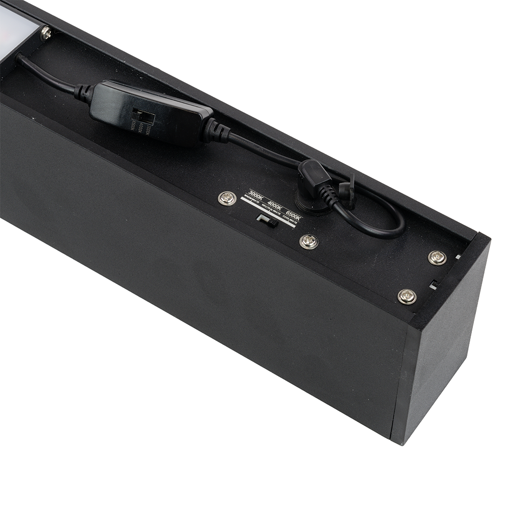 LED Büro-/Tresenleuchte Up&Down, schwarz, 120 cm, 30 W, 3600 lm, UGR<19, 3000-6500 K (CCT), LIFUD Netzteil, erweiterbar, Aluminium
