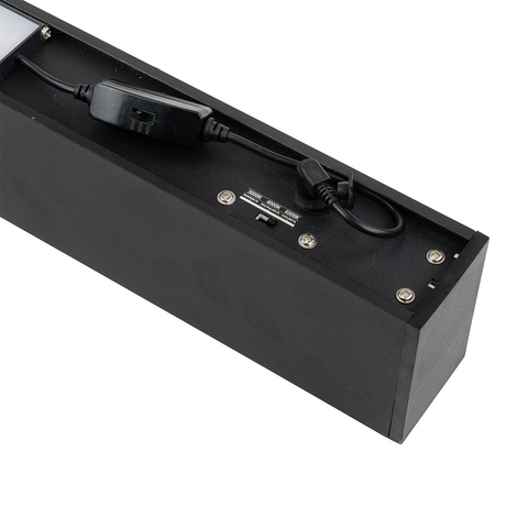 3er-Pack LED Büro-/Tresenleuchte Up&Down, schwarz, 120 cm, 30 W, 3600 lm, UGR<19, 3000-6500 K (CCT), LIFUD Netzteil, erweiterbar, Aluminium.
