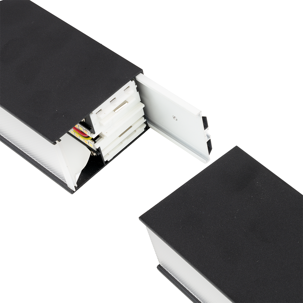 6er-Pack LED Büro-/Tresenleuchte Up&Down, schwarz, 120 cm, 30 W, 3600 lm, UGR<19, 3000-6500 K (CCT), LIFUD Netzteil, erweiterbar, Aluminium