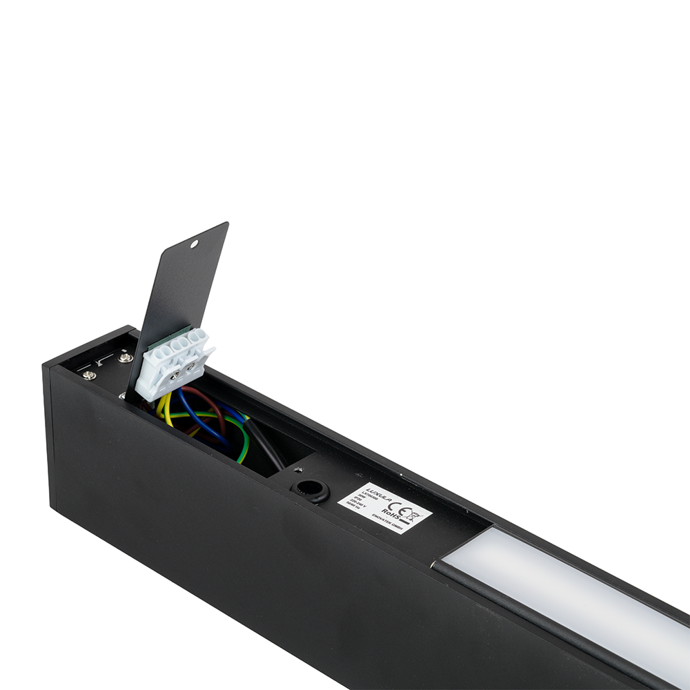 6er-Pack LED Büro-/Tresenleuchte Up&Down, schwarz, 120 cm, 30 W, 3600 lm, UGR<19, 3000-6500 K (CCT), LIFUD Netzteil, erweiterbar, Aluminium
