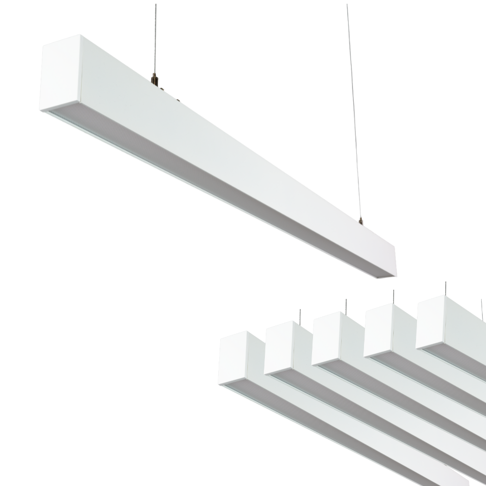 6er-Pack LED Büro-/Tresenleuchte Up&Down, weiß, 120 cm, 30 W, 3600 lm, UGR<19, 3000-6500 K (CCT), LIFUD Netzteil, erweiterbar, Aluminium