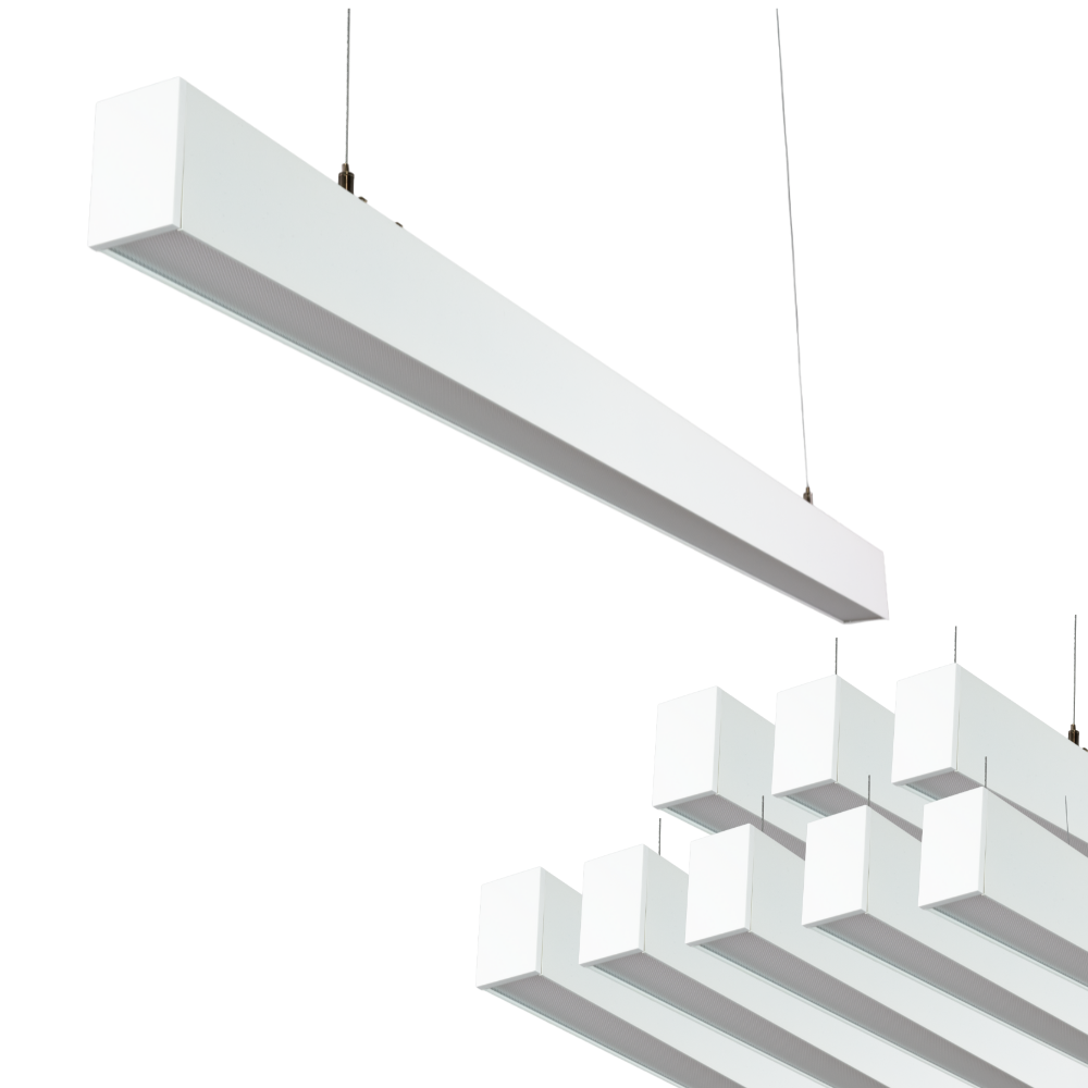 9er-Pack LED Büro-/Tresenleuchte Up&Down, weiß, 120 cm, 30 W, 3600 lm, UGR<19, 3000-6500 K (CCT), LIFUD Netzteil, erweiterbar, Aluminium