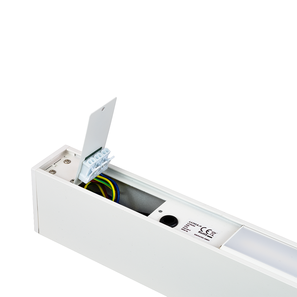 LED Büro-/Tresenleuchte Up&Down, weiß, 120 cm, 30 W, 3600 lm, UGR<19, 3000-6500 K (CCT), LIFUD Netzteil, erweiterbar, Aluminium