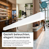 LED Büro-/Tresenleuchte, in Weiß, 120 cm, 40W, 4800 lm, 3000-6500 K (CCT), EAGLERISE Netzteil.