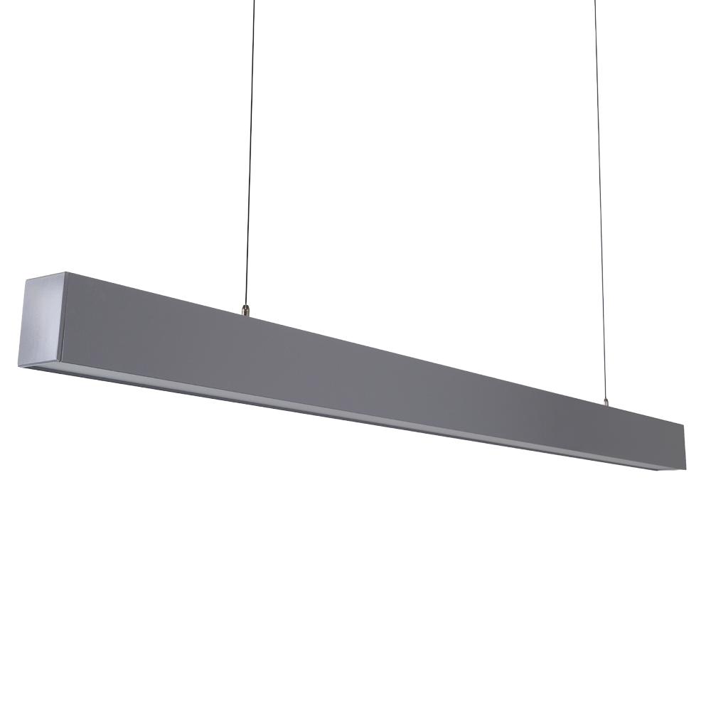 LED Büro-/Tresenleuchte, in Grau, 120 cm, 40W, 4000 lm, 3000-6500 K (CCT), LIFUD Netzteil, erweiterbar, Aluminium –