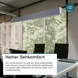 LED Büro-/Tresenleuchte, in Grau, 120 cm, 40W, 4000 lm, 3000-6500 K (CCT), LIFUD Netzteil, erweiterbar, Aluminium