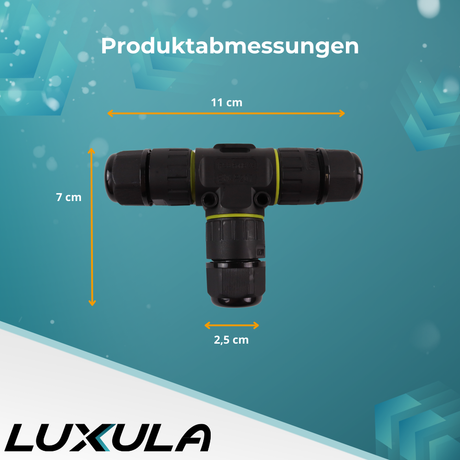 Kabelschnellverbinder; T-förmig, 3-polig, IP68-wasserdicht, 450V, 24A.