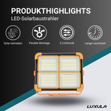 Solar Baustrahler mit Akku, CCT, 6 Std.Leuchtzeit, USB In- & Output, IP65, Magnet- & Hängefunktion