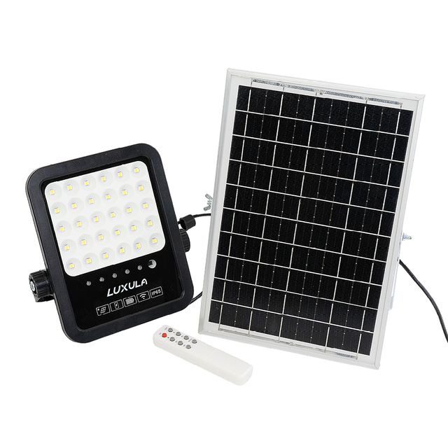 Solarstrahler, LED-Fluter, Solar mit Akku, 6W, 550lm, 6500K, IP65, schwarz.