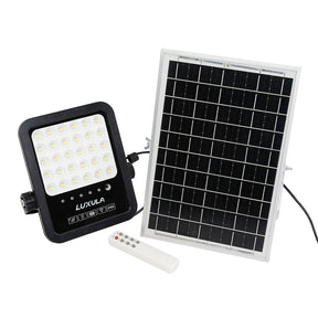 Solarstrahler, LED-Fluter, Solar mit Akku, 15W, 1650lm, 6500K, IP65, schwarz.