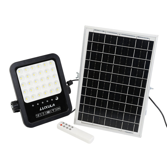 Solarstrahler, LED-Fluter, Solar mit Akku, 15W, 1650lm, 6500K, IP65, schwarz.